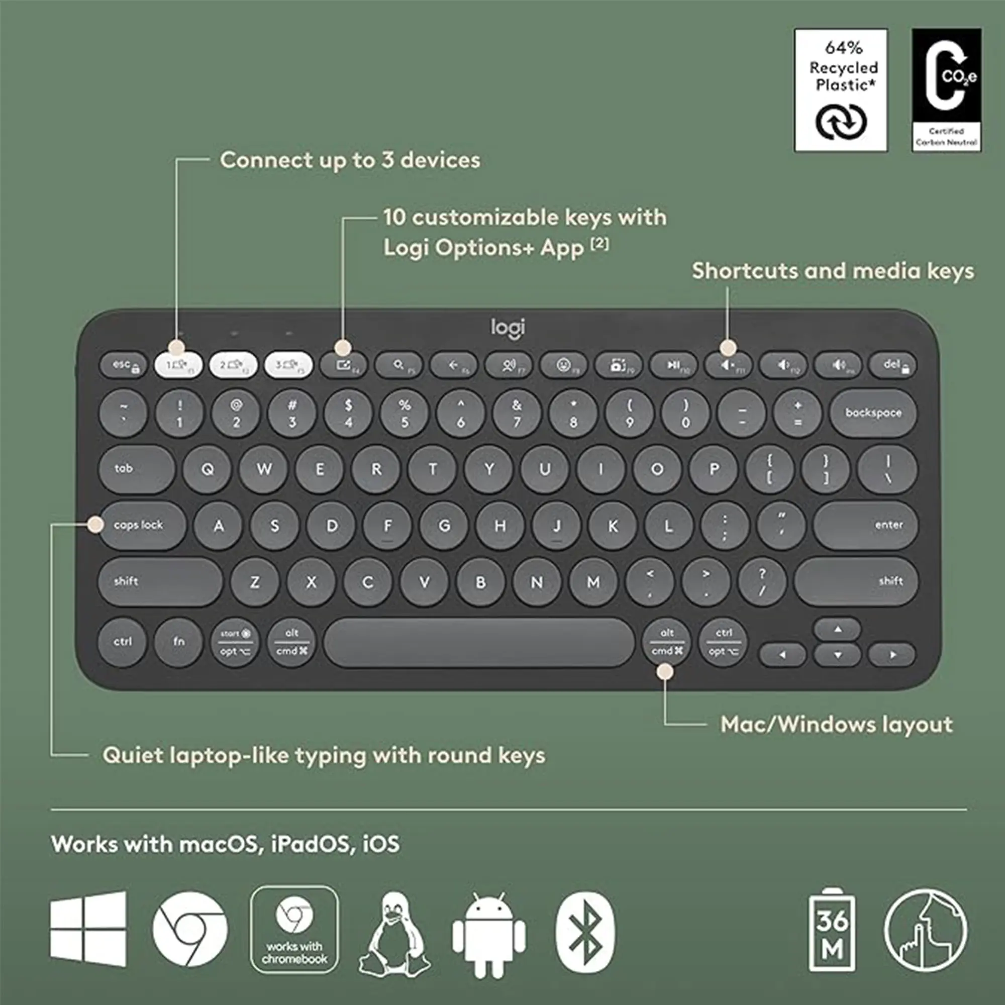 Logitech® Pebble Keys 2 K380s - Tonal graphite-1500px-v0007.webp